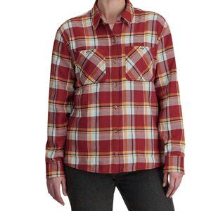 OUTDOOR RESEARCH Rust Plaid Feedback Flannel Twill Shirt UPF 50+ size m